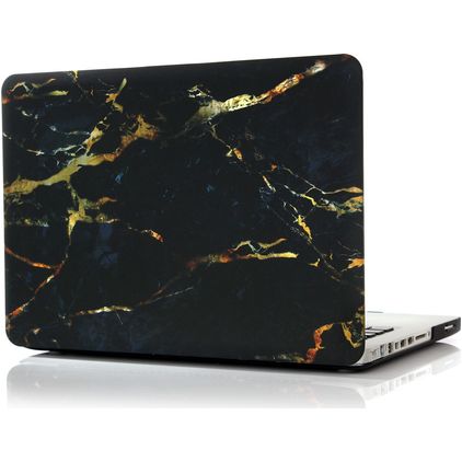 Mobigear Marble MacBook Pro 15 Inch (2008-2012) Hoes Hardshell Laptopcover MacBook Case - Zwart / Bruin - Model A1260 / A1286