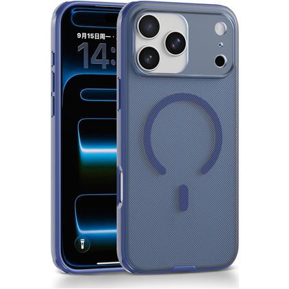 Mobigear Shockproof Grip iPhone 17 Pro MagSafe Hoesje Hardcase Backcover - Blauw