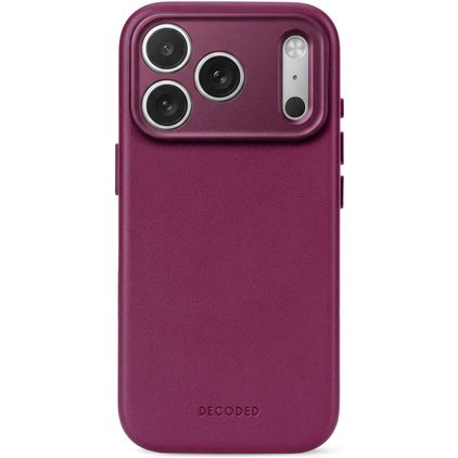 Decoded iPhone 18 Pro MagSafe Hoesje Echt Leer Backcover Shockproof - Aubergine