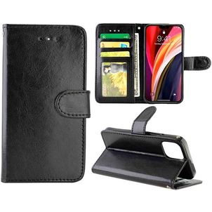 Mobigear Wallet iPhone 12 Hoesje Bookcase Portemonnee - Zwart