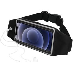 Mobiparts Comfort Fit Belt Telefoonhouder Hardlopen iPhone 12 Mini Sport Hoesje Neopreen Heuptas - Zwart