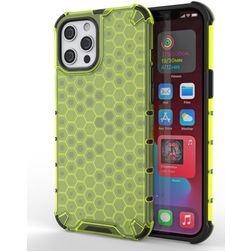 Mobigear Honeycomb iPhone 13 Hoesje Hardcase Backcover Shockproof - Groen