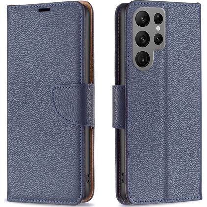 Mobigear Excellent Samsung Galaxy S23 Ultra Hoesje Bookcase Portemonnee - Blauw