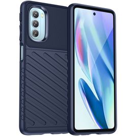 Mobigear Groove Motorola Moto G51 5G Hoesje Flexibel TPU Backcover - Blauw
