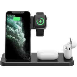 Mobigear JetCharge Qi Laadstation voor Telefoon / AirPods en Apple Watch - Zwart