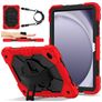 Mobigear SureGrip Xtreme Samsung Galaxy Tab A9 Plus (2023) Hoes Hard Kunststof,Siliconen Backcover + Schouderband + Standaard - Rood
