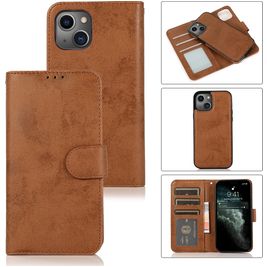 Mobigear Wallet iPhone 15 Plus Hoesje Uitneembare 2in1 Bookcase Portemonnee - Bruin