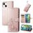 Mobigear Clover iPhone 15 Hoesje Bookcase Portemonnee - Roségoud