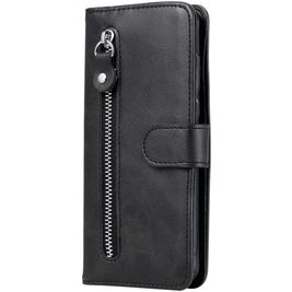 Mobigear Zipper Xiaomi Redmi Note 9 Hoesje Bookcase Portemonnee - Zwart Mobigear Zipper Xiaomi Redmi Note 9 Hoesje Bookcase Portemonnee - Zwart