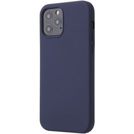 Mobigear Rubber Touch iPhone 12 Pro Siliconen Hoesje Backcover - Donkerblauw