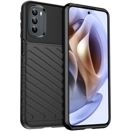 Mobigear Groove Motorola Moto G31 Hoesje Flexibel TPU Backcover - Zwart