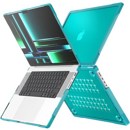Mobigear Shockproof Pro MacBook Pro 14 Inch (2021-2026) Hoes Hardshell Laptopcover MacBook Case - Groen - Model A2442 / A2779 / A2918 / A2992 / A3401 / A3112 / A3434 / A3427 / A3426