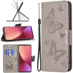 Mobigear Butterfly Xiaomi 12 Hoesje Bookcase Portemonnee - Grijs