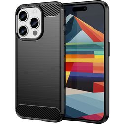 Mobigear Brushed Slim iPhone 15 Pro Hoesje Flexibel TPU Backcover - Zwart