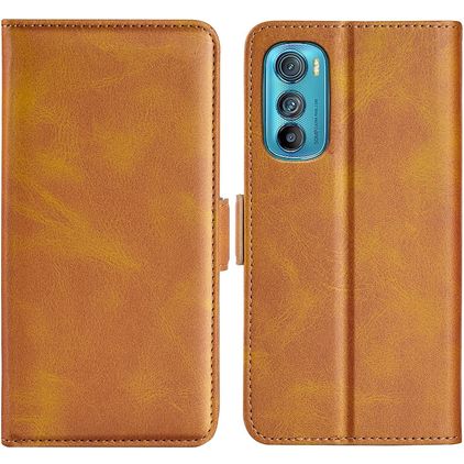 Mobigear Slim Magnet Motorola Edge 30 Hoesje Bookcase Portemonnee - Cognac