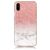 Mobigear Marble iPhone XS Hoesje Flexibel TPU Backcover - Wit / Roze