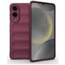 Mobigear Bumpy Samsung Galaxy S25 Edge Hoesje Flexibel TPU Backcover - Wine Red