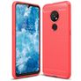 Mobigear Brushed Slim Nokia 7.2 Hoesje Flexibel TPU Backcover - Rood