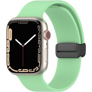 Mobigear Sport Mag Siliconen Apple Watch Bandje Magneetsluiting - 42/41/40/38 mm - Pastelgroen