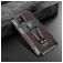 Mobigear Armor Stand iPhone 12 Hoesje Hardcase Backcover Shockproof met Standaard - Zwart / Bruin