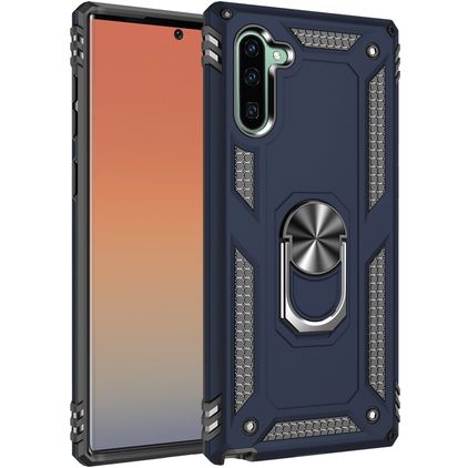 Mobigear Armor Ring Samsung Galaxy Note 10 Hoesje Hardcase Backcover Shockproof met Ringhouder - Blauw
