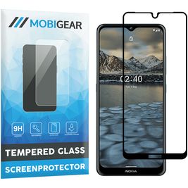 Mobigear Premium Nokia 2.4 Glazen Screenprotector - Case Friendly - Zwart