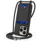 Mobigear Lanyard Card iPhone 16 Pro Siliconen Hoesje met koord en Pasjeshouder - Zwart