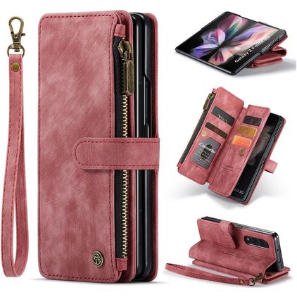 Caseme C30 Samsung Galaxy Z Fold 4 Hoesje Bookcase Portemonnee - Rood