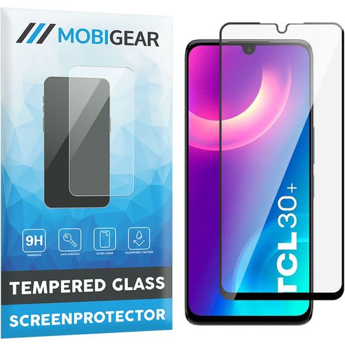 Mobigear Premium TCL 30 Plus Glazen Screenprotector - Case Friendly - Zwart