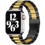 Mobigear Antwerp Stalen Apple Watch Bandje Vouwsluiting - 49/46/45/44 mm - Zwart / Goud