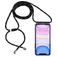 Mobigear Lanyard iPhone 11 Flexibel TPU Hoesje met koord - Transparant / Zwart