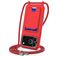 Mobigear Lanyard Card iPhone 17 Pro Max Siliconen Hoesje met koord en Pasjeshouder - Rood