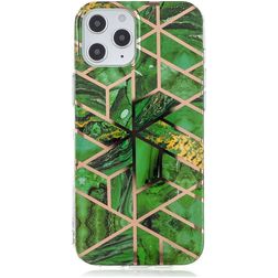 Mobigear Marble iPhone 12 Pro Hoesje Flexibel TPU Backcover - Groen