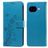Mobigear Flowers Google Pixel 10a Hoesje Bookcase Portemonnee - Blauw