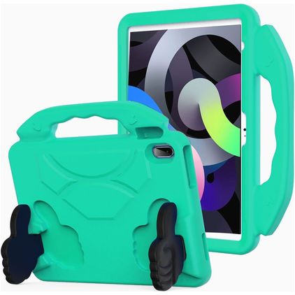 Mobigear Thumbs Up iPad 11 (2025) Kinder Tablethoes met Handvat - Turquoise