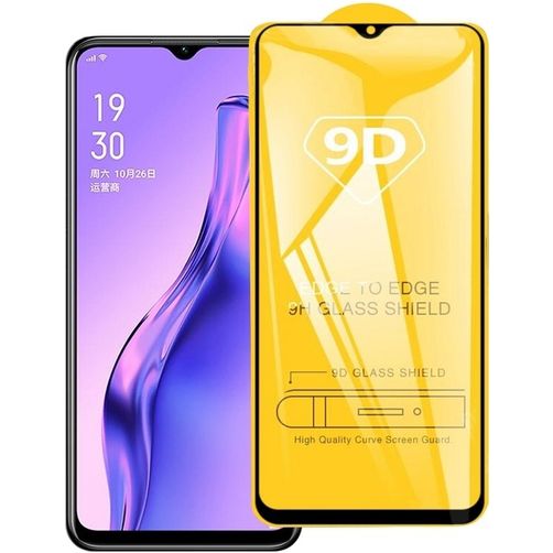 Mobigear Premium OPPO A31 Glazen Screenprotector - Case Friendly - Zwart