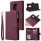 Mobigear Zipper OnePlus 8 Pro Hoesje Bookcase Portemonnee - Rood