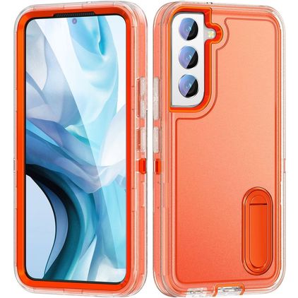 Mobigear Rugged Stand Samsung Galaxy S23 Hoesje Hardcase Backcover Shockproof met Standaard - Oranje