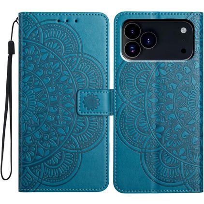 Mobigear Mandala iPhone 18 Pro Max Hoesje Bookcase Portemonnee - Blauw