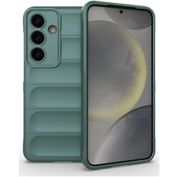 Mobigear Bumpy Samsung Galaxy S25 Hoesje Flexibel TPU Backcover - Groen
