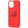 Mobigear Armor Ring iPhone 12 Pro Max Hoesje Flexibel TPU Backcover Shockproof met Ringhouder - Rood