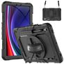 Xccess Survivor All-round Samsung Galaxy Tab S10 FE Plus Hoes Hard Kunststof,Siliconen Backcover + Schouderband + Standaard - Zwart