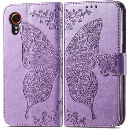 Mobigear Butterfly Samsung Galaxy Xcover 7 Hoesje Bookcase Portemonnee - Paars