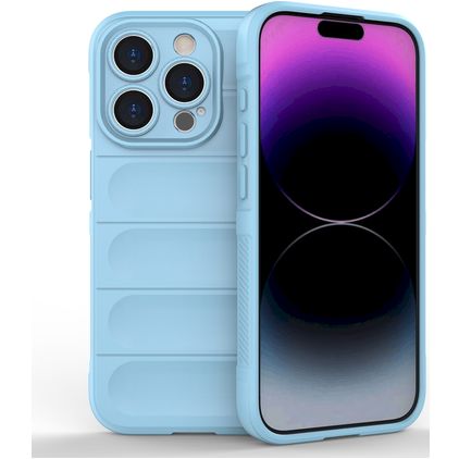 Mobigear Bumpy iPhone 15 Pro Hoesje Flexibel TPU Backcover - Blauw