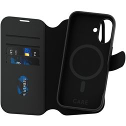 CARE by PanzerGlass Tango Two-in-One iPhone 16 MagSafe Hoesje Uitneembare 2in1 Bookcase Portemonnee - Zwart