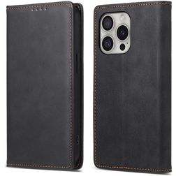Mobigear Wallet iPhone 16 Pro Hoesje Bookcase Portemonnee - Zwart