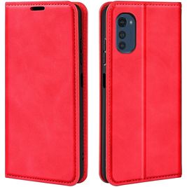 Mobigear Retro Slim Motorola Moto E32s Hoesje Bookcase Portemonnee - Rood