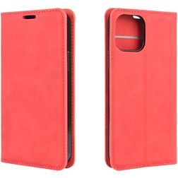 Mobigear Retro Slim iPhone 12 Pro Hoesje Bookcase Portemonnee - Rood