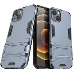 Mobigear Armor Stand iPhone 13 Hoesje Hardcase Backcover Shockproof met Standaard - Blauw