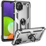 Mobigear Armor Ring Samsung Galaxy A22 4G Hoesje Hardcase Backcover Shockproof met Ringhouder - Zilver
